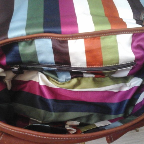 Coach Cognac Brown Leather Multi Pocket Shoulder Handbag.   Size  7x13x4.5 - Picture 6 of 12